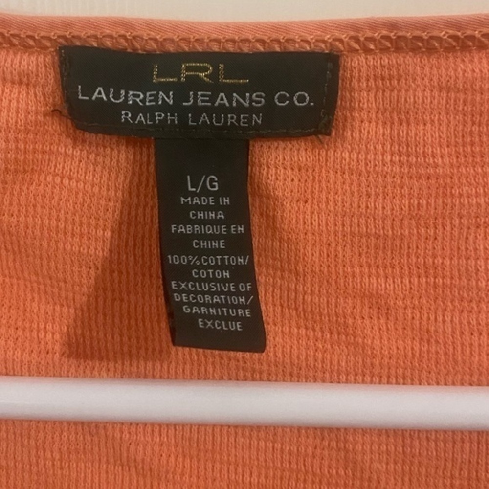 Ralph Lauren‎ Jeans Co Women’s Size 12 Coral Top - Picture 6 of 7